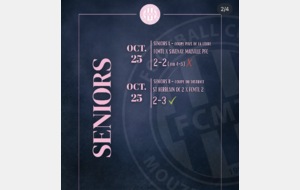 Résultat SENIOR FCMTL 25 octobre